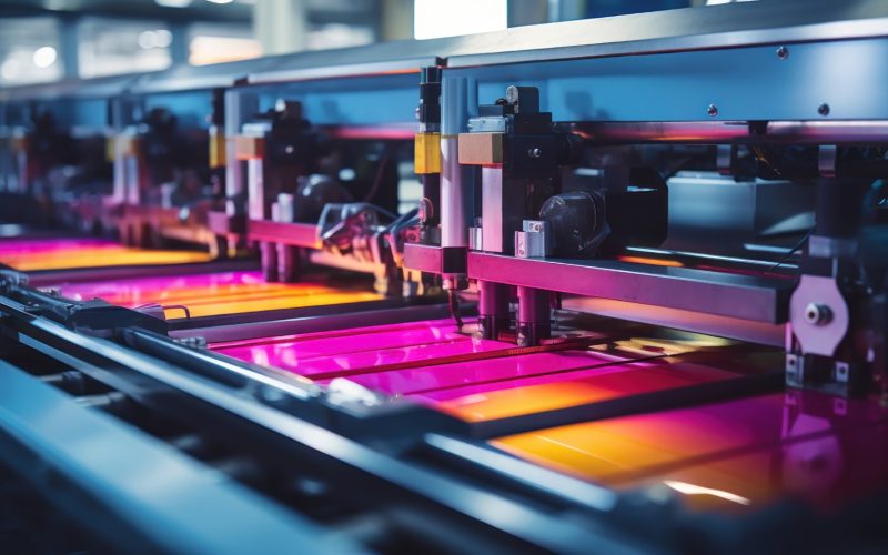 Printing press machine, mass production in action.